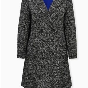 Torrid Black and Gray Boucle Statement Coat